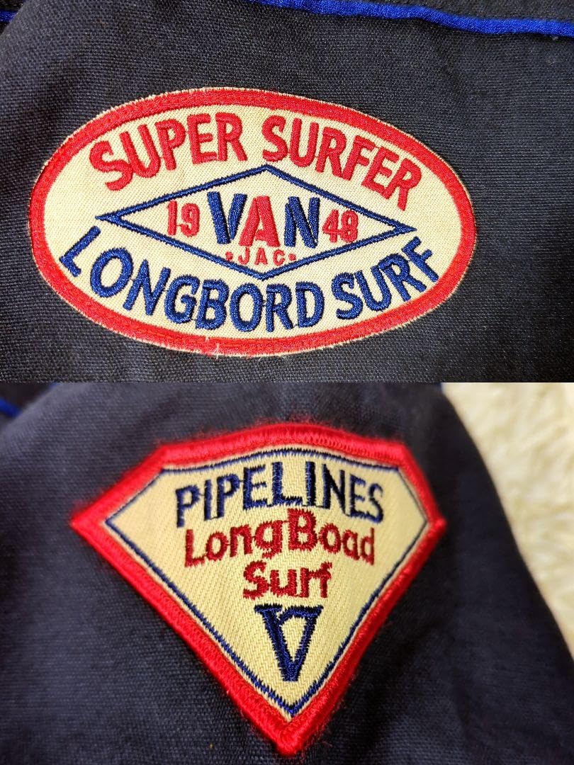 VAN JACKET タグ付 タンカースジャケット 濃紺 ロゴ刺繍ワッペン L Amazon.co.jp: VAN JACKET タグ付 タンカースジャケット 濃紺